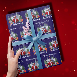 Santa Trump, ich werde Zuhause für Weihnachts Funn Geschenkpapier