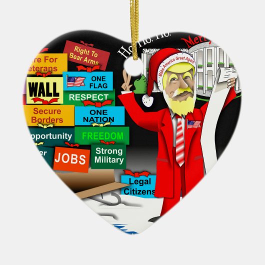 Santa Trump Keramik Ornament (Vorne)