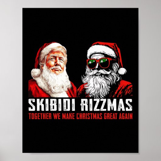 Santa Trump Skibidi Rizzmas Weihnachten großartig  Poster (Vorne)