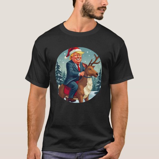 Santa Trump T-Shirt Xmas Donald Apparel Funny Chri (Vorderseite)