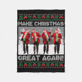 Santa Trump Tanz Mach Weihnachten wieder großartig Fleecedecke