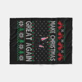 Santa Trump-Tanz macht Weihnachten wieder großarti Fleecedecke (Vorderseite (Horizontal))