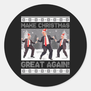 Santa Trump-Tanz macht Weihnachten wieder großarti Runder Aufkleber