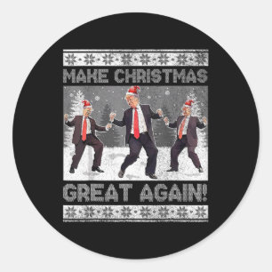Santa Trump-Tanz macht Weihnachten wieder großarti Runder Aufkleber