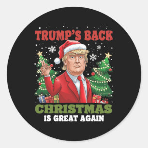 Santa Trump-Tanz macht Weihnachten wieder großarti Runder Aufkleber
