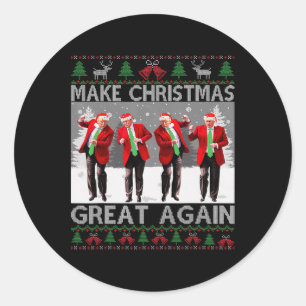 Santa Trump-Tanz macht Weihnachten wieder großarti Runder Aufkleber