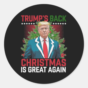 Santa Trump-Tanz macht Weihnachten wieder großarti Runder Aufkleber