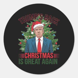 Santa Trump-Tanz macht Weihnachten wieder großarti Runder Aufkleber