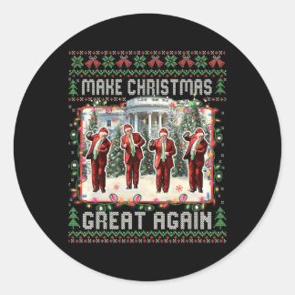 Santa Trump-Tanz macht Weihnachten wieder großarti Runder Aufkleber