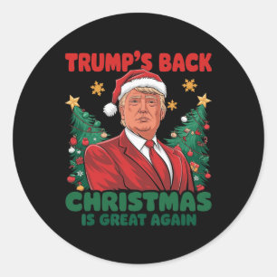 Santa Trump-Tanz macht Weihnachten wieder großarti Runder Aufkleber