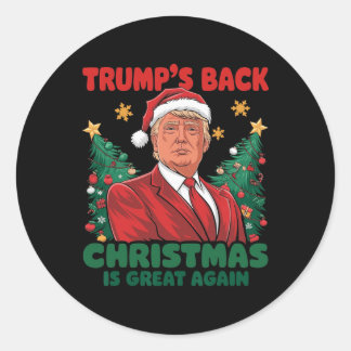 Santa Trump-Tanz macht Weihnachten wieder großarti Runder Aufkleber