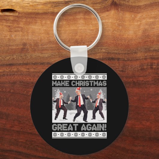 Santa Trump-Tanz macht Weihnachten wieder großarti Schlüsselanhänger (Vorderseite)