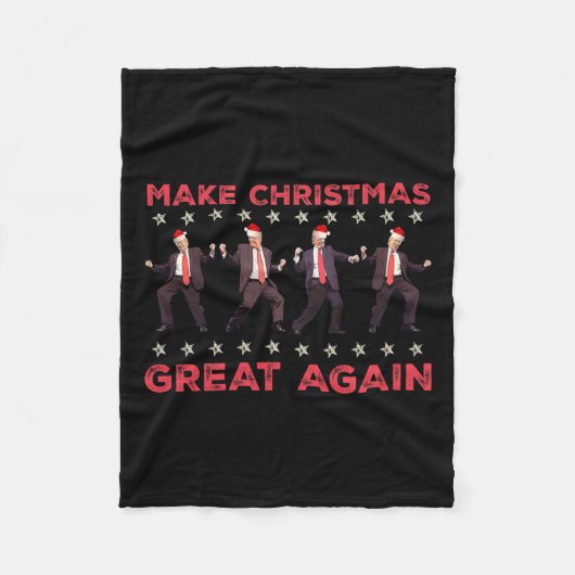 Santa Trump Tanz Weihnachten wieder großartig Weih Fleecedecke (Vorderseite)