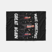 Santa Trump Tanz Weihnachten wieder großartig Weih Fleecedecke (Vorderseite (Horizontal))