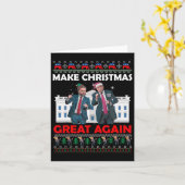 Santa Trump Tanz Weihnachten wieder großartig Weih Karte (Gelbe Blume)