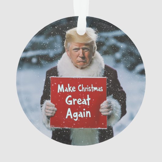 Santa Trump: "Weihnachten wieder großartig machen" Ornament (Rückseite)