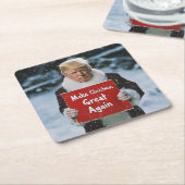 Santa Trump: "Weihnachten wieder großartig machen" Rechteckiger Pappuntersetzer (angewinkelt)