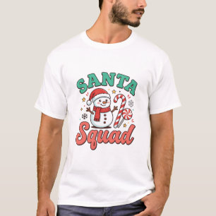 Santa-Trupp Weihnachts-Schneemann-Design T-Shirt