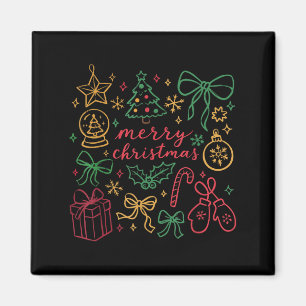 Santa-Truppe Kokette Schleife Schneeflocke Weihnac Magnet