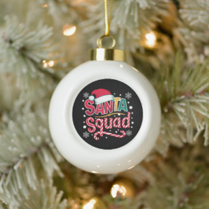 Santa-Truppe Weihnachts-Truppe Familie Matching Sa Keramik Kugel-Ornament