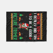 Santa Try To Be A Good Picture Framer - Funny Chri Fleecedecke (Vorderseite (Horizontal))