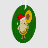 Santa Tuba Player Egghead Ornament (Vorderseite)