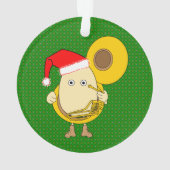 Santa Tuba Player Egghead Ornament (Rückseite)