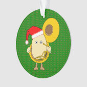 Santa Tuba Player Egghead Ornament (Vorderseite)