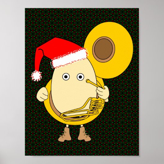 Santa Tuba Player Egghead Poster (Vorne)