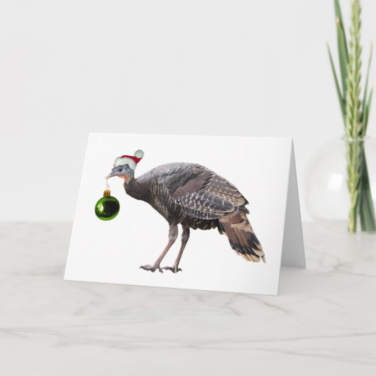 Santa Turkey Card Feiertagskarte (Vorderseite)