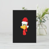 Santa Turkey Gesicht Merry Thanksmas Happy Thanksg Einladung (Stehend Vorderseite)