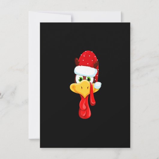 Santa Turkey Gesicht Merry Thanksmas Happy Thanksg Einladung (Vorderseite)