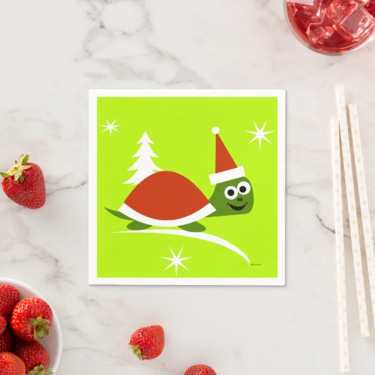Santa Turtle Christmas Paper Party Napkins Serviette (Beispiel)
