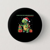 Santa Turtle Christmas Ugly Sweater Funny Holiday Button (Vorderseite)