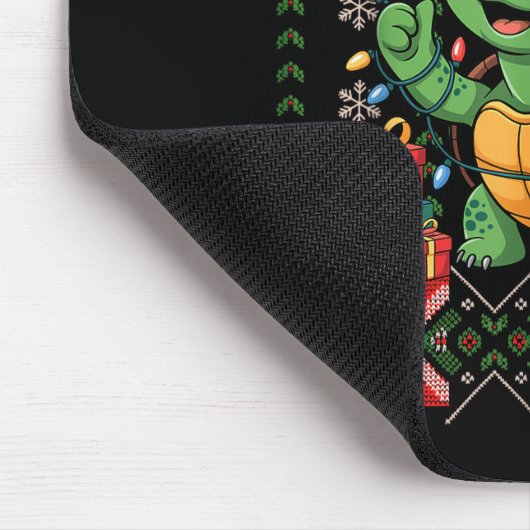 Santa Turtle Christmas Ugly Sweater Funny Holiday Mousepad (Ecke)