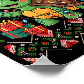 Santa Turtle Christmas Ugly Sweater Funny Holiday Poster (Ecke)