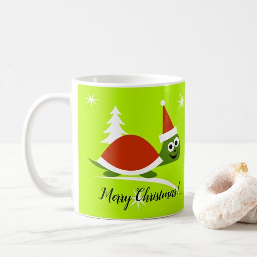 Santa Turtle Frohe Weihnachtscoffee Cup Tasse (Mit Donut)
