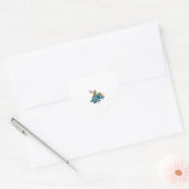 Santa Turtle Riding T-Rex Reindeer Christmas Light Herz-Aufkleber (Umschlag)