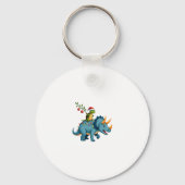 Santa Turtle Riding T-Rex Reindeer Christmas Light Schlüsselanhänger (Vorderseite)