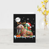 Santa Turtle Riding Walrus Rentiere Weihnachtssee Karte (Gelbe Blume)
