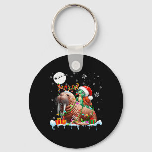 Santa Turtle Riding Walrus Rentiere Weihnachtssee Schlüsselanhänger