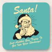Santa! Typ versuchen, in Ihre Strümpfe zu kommen Untersetzer (Vorderseite)