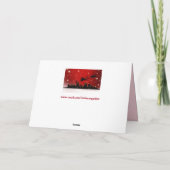 Santa über der Stadt Grußkarte Karte (Rückseite)