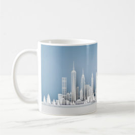 Santa über New York City Weihnachtstasse Kaffeetasse