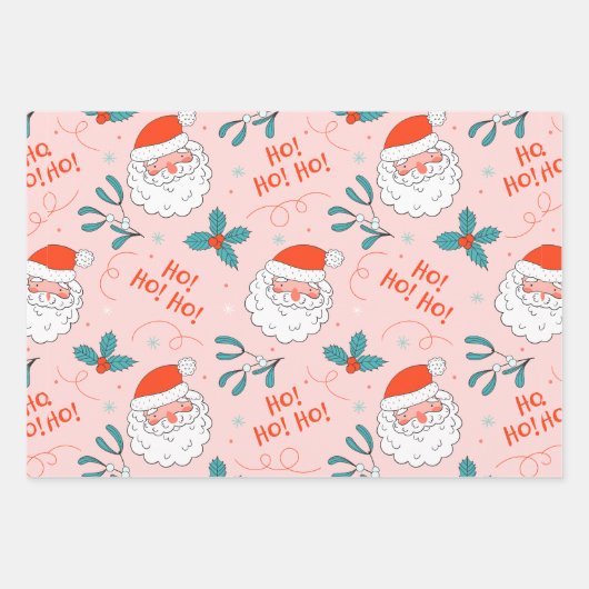 Santa überall drucken Joful Greetings Collection Geschenkpapier Set (Vorderseite 3)
