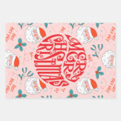 Santa überall drucken Joful Greetings Collection Geschenkpapier Set (Vorderseite 2)