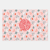 Santa überall drucken Joful Greetings Collection Geschenkpapier Set (Vorderseite)