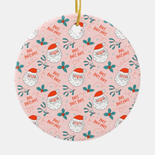 Santa überall drucken Joful Greetings Collection Keramik Ornament (Vorne)