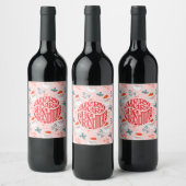 Santa überall drucken Joful Greetings Collection Weinetikett (Flaschen)