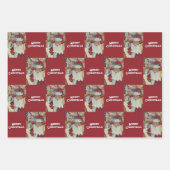 Santa überprüft es zweimal frohe Weihnachten Red. Geschenkpapier Set (Vorderseite 2)